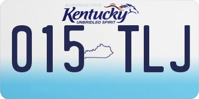 KY license plate 015TLJ