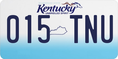 KY license plate 015TNU