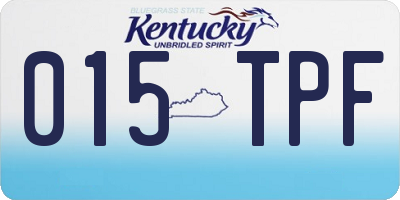 KY license plate 015TPF