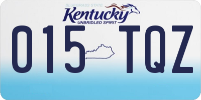 KY license plate 015TQZ