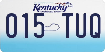 KY license plate 015TUQ