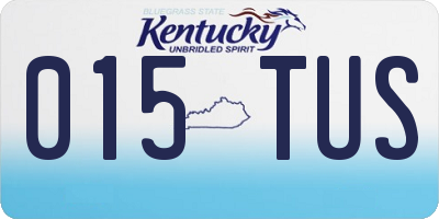 KY license plate 015TUS
