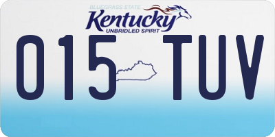 KY license plate 015TUV
