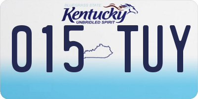 KY license plate 015TUY