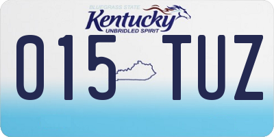 KY license plate 015TUZ