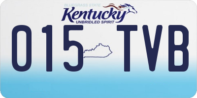 KY license plate 015TVB