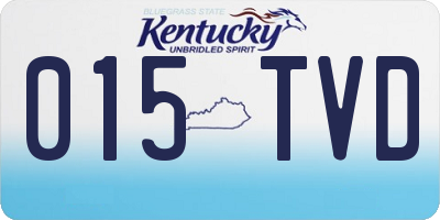 KY license plate 015TVD
