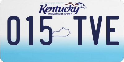 KY license plate 015TVE