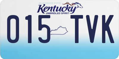 KY license plate 015TVK