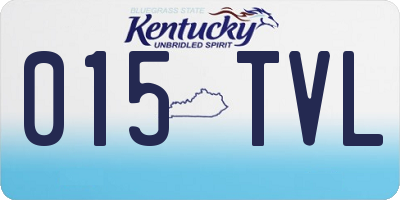 KY license plate 015TVL