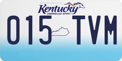 KY license plate 015TVM