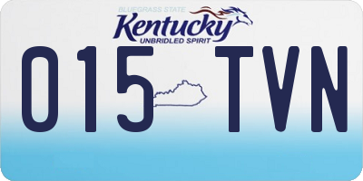 KY license plate 015TVN