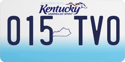 KY license plate 015TVO