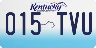 KY license plate 015TVU