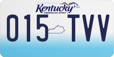 KY license plate 015TVV