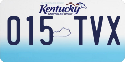KY license plate 015TVX