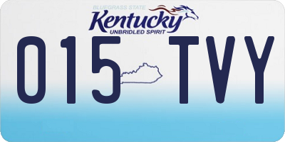 KY license plate 015TVY