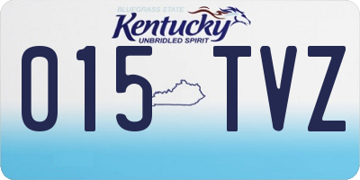 KY license plate 015TVZ