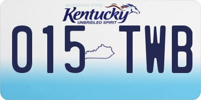 KY license plate 015TWB