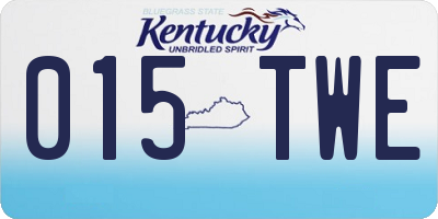 KY license plate 015TWE