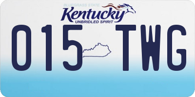 KY license plate 015TWG