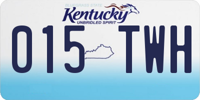 KY license plate 015TWH