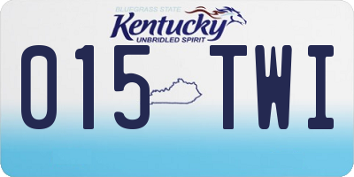 KY license plate 015TWI