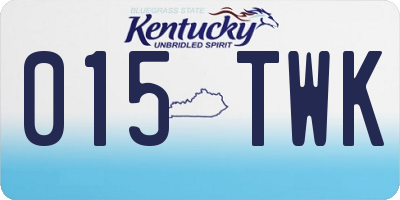 KY license plate 015TWK
