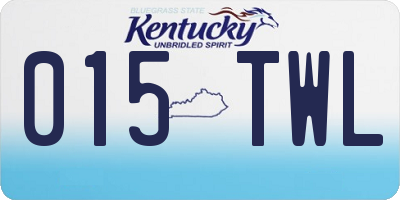 KY license plate 015TWL