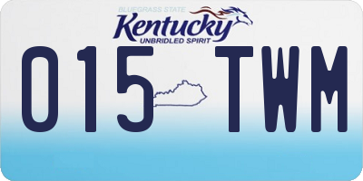 KY license plate 015TWM