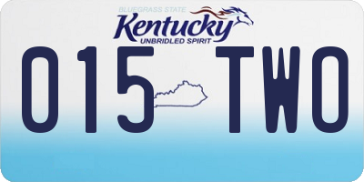 KY license plate 015TWO