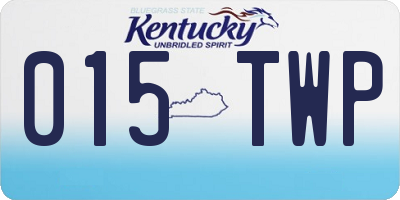 KY license plate 015TWP