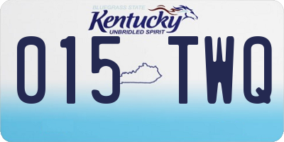 KY license plate 015TWQ