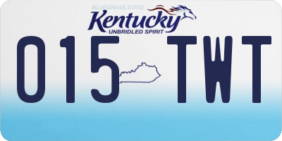 KY license plate 015TWT