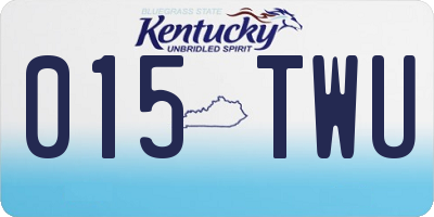 KY license plate 015TWU