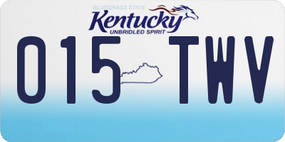KY license plate 015TWV