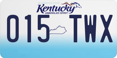 KY license plate 015TWX