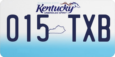 KY license plate 015TXB