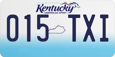 KY license plate 015TXI