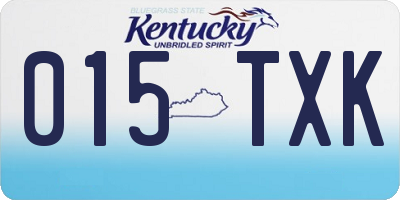 KY license plate 015TXK