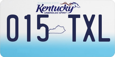 KY license plate 015TXL