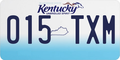 KY license plate 015TXM