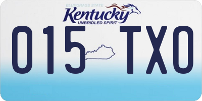 KY license plate 015TXO