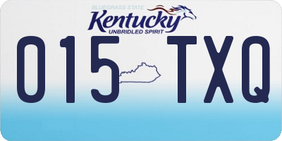 KY license plate 015TXQ