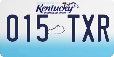 KY license plate 015TXR