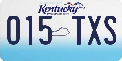 KY license plate 015TXS