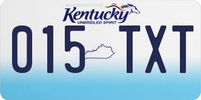 KY license plate 015TXT