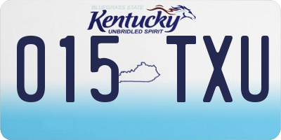 KY license plate 015TXU
