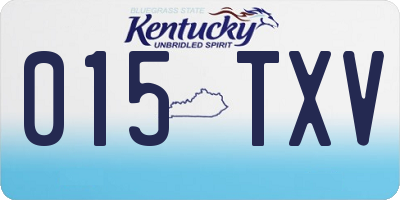 KY license plate 015TXV