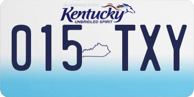 KY license plate 015TXY